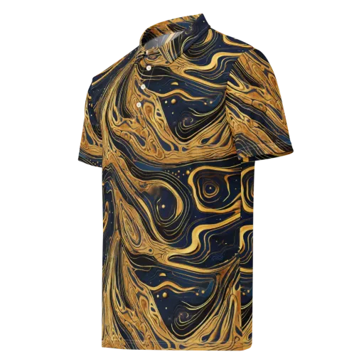 Nocturne Vein on a Men's Slim Fit Polo Shirt
