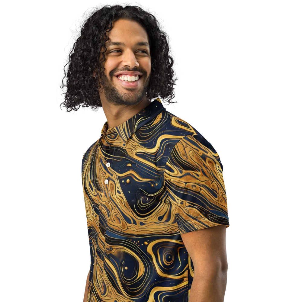 Nocturne Vein on Men's Slim Fit Polo Shirt — Left Front
