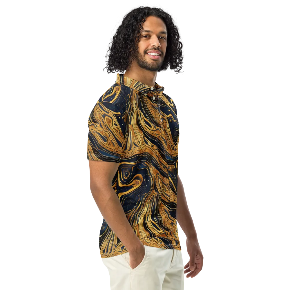 Nocturne Vein on Men's Slim Fit Polo Shirt — Right Front