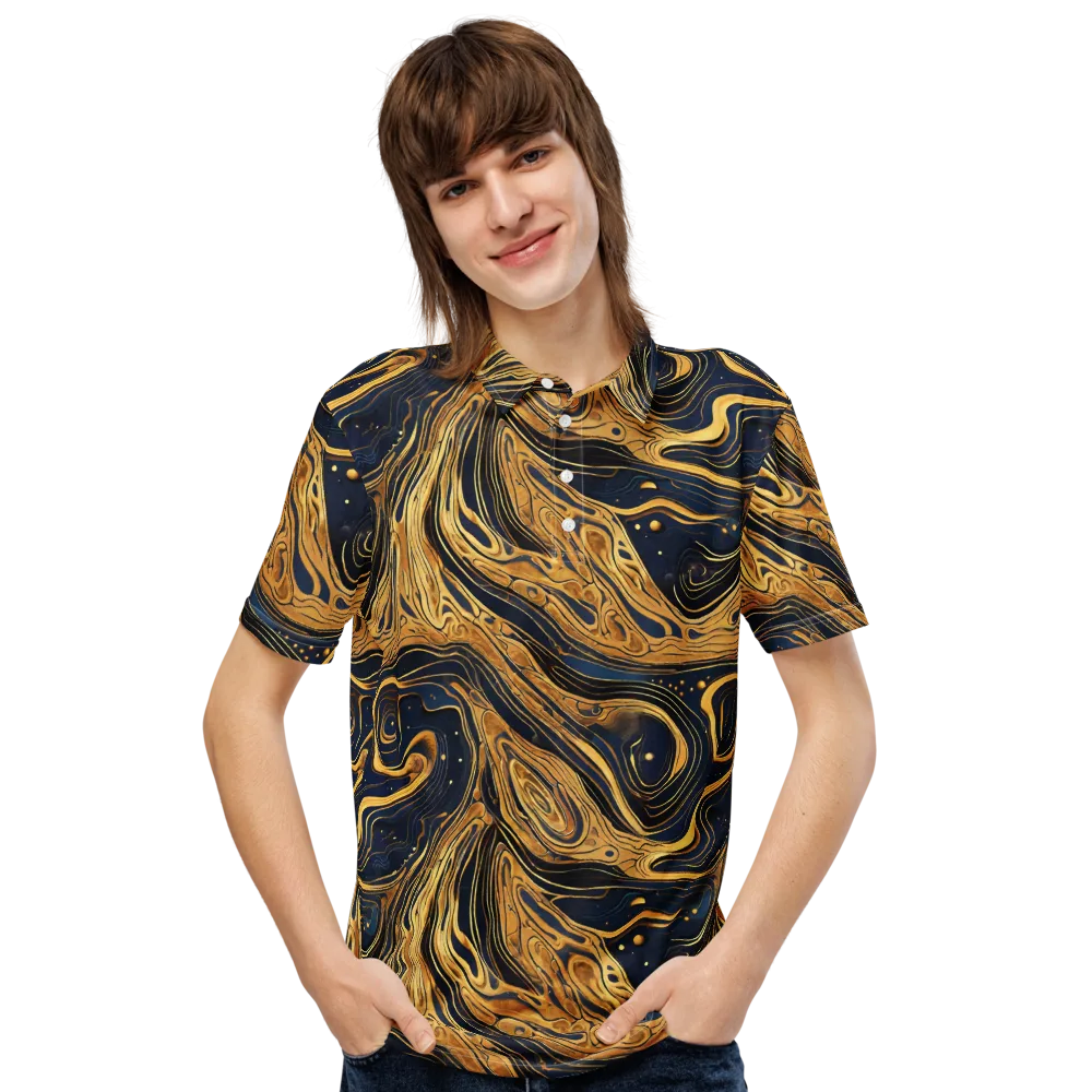 Nocturne Vein on Men's Slim Fit Polo Shirt — Front