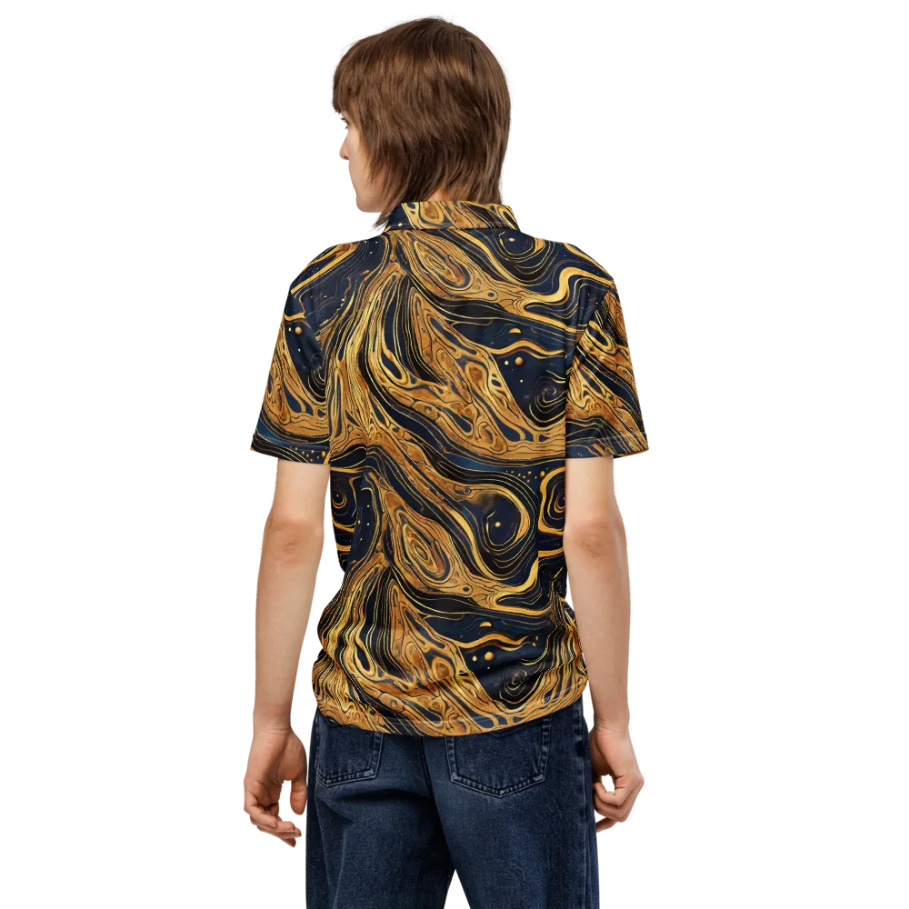 Nocturne Vein on Men's Slim Fit Polo Shirt — Back
