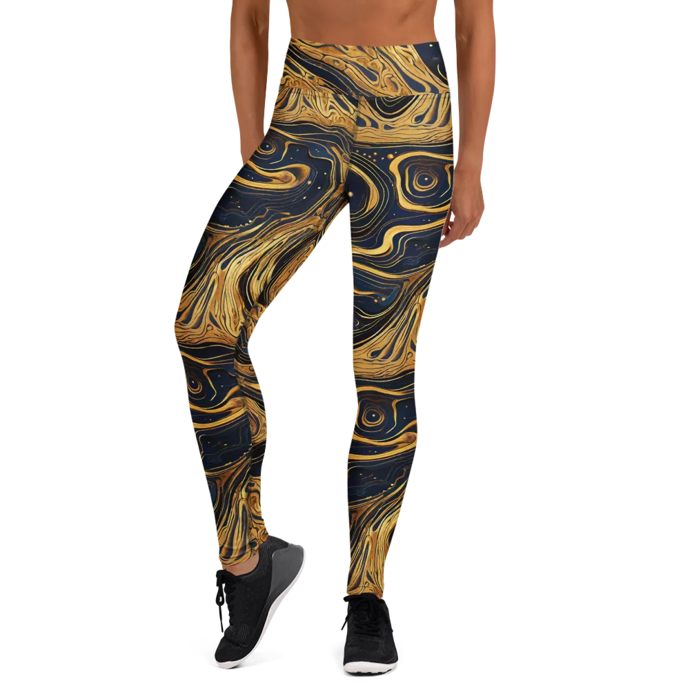 Nocturne Vein on Yoga Leggings — Front