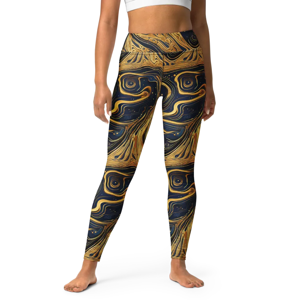Nocturne Vein on Yoga Leggings — Front
