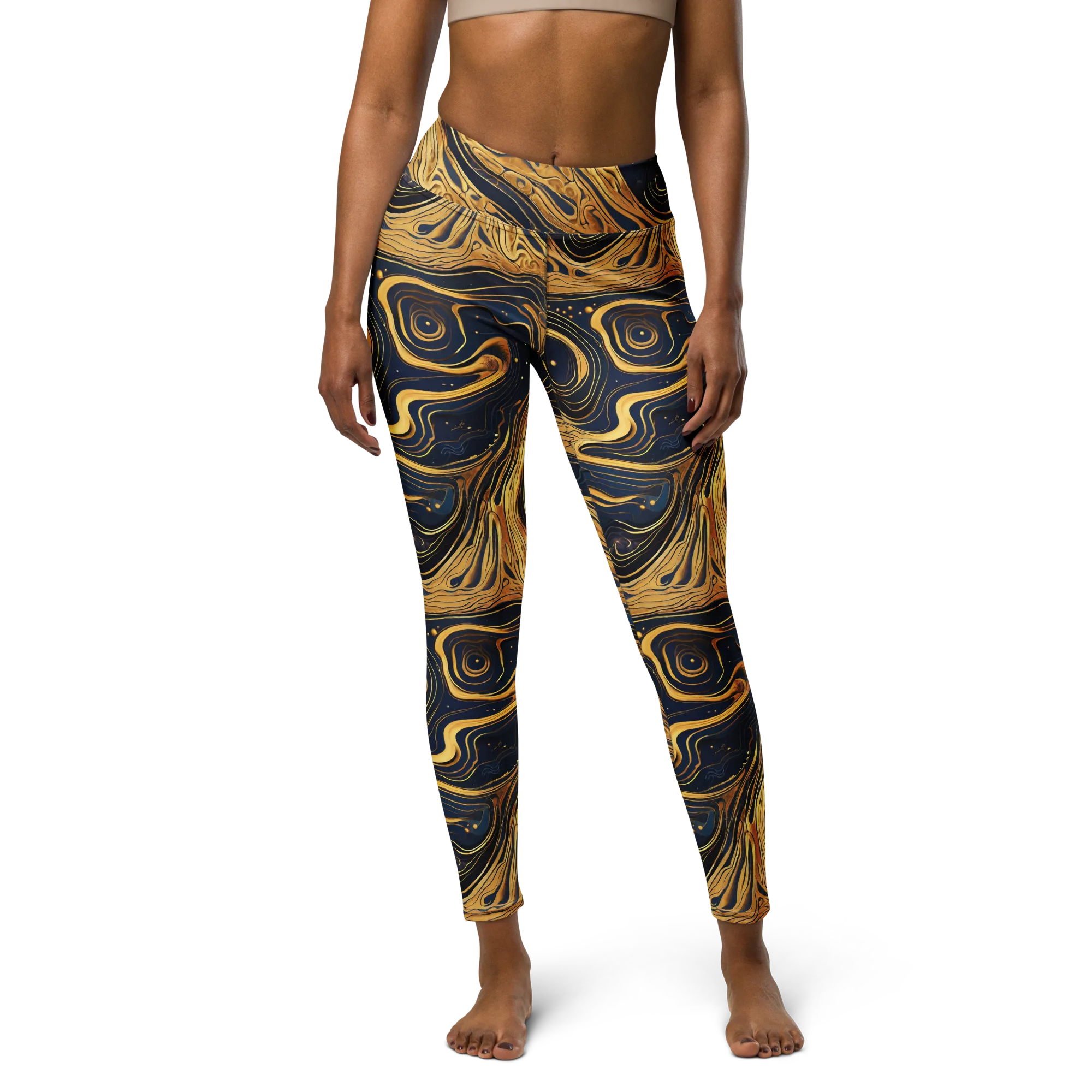 Nocturne Vein on Yoga Leggings — Front