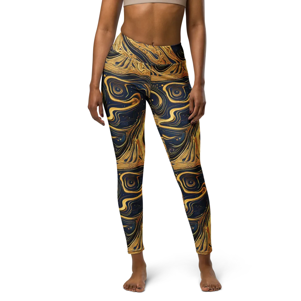 Nocturne Vein on Yoga Leggings — Front