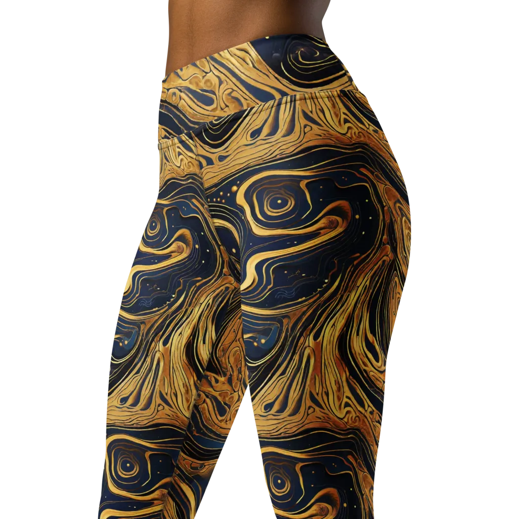 Nocturne Vein on Yoga Leggings — Left Front