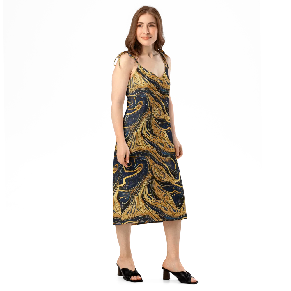 Nocturne Vein on Slip Dress — Right Front