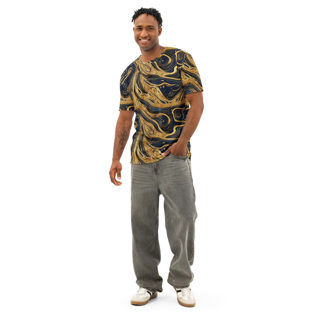 Nocturne Vein on Men's Cotton Crew Neck T-Shirt — Front