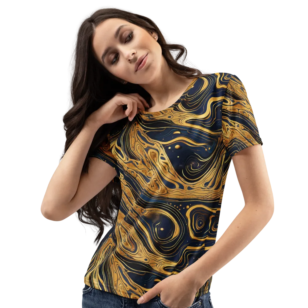 Nocturne Vein on Women's Crew Neck T-Shirt — Left Front