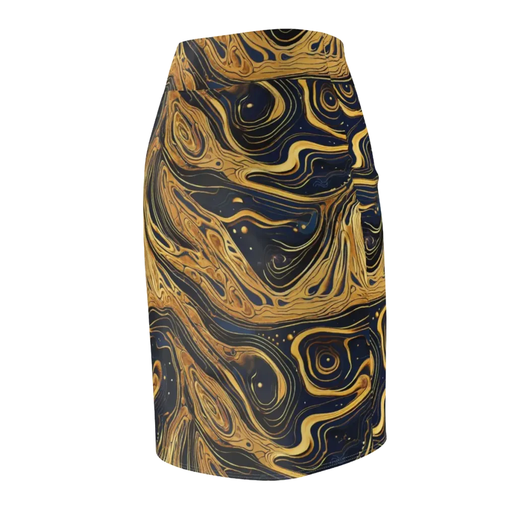 Nocturne Vein on Pencil Skirt — Back Side