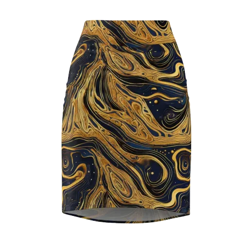 Nocturne Vein on a Pencil Skirt
