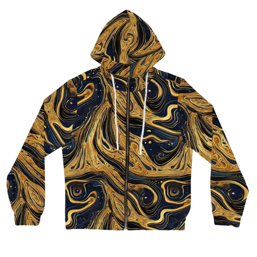Nocturne Vein on a Women's Full-Zip Hoodie