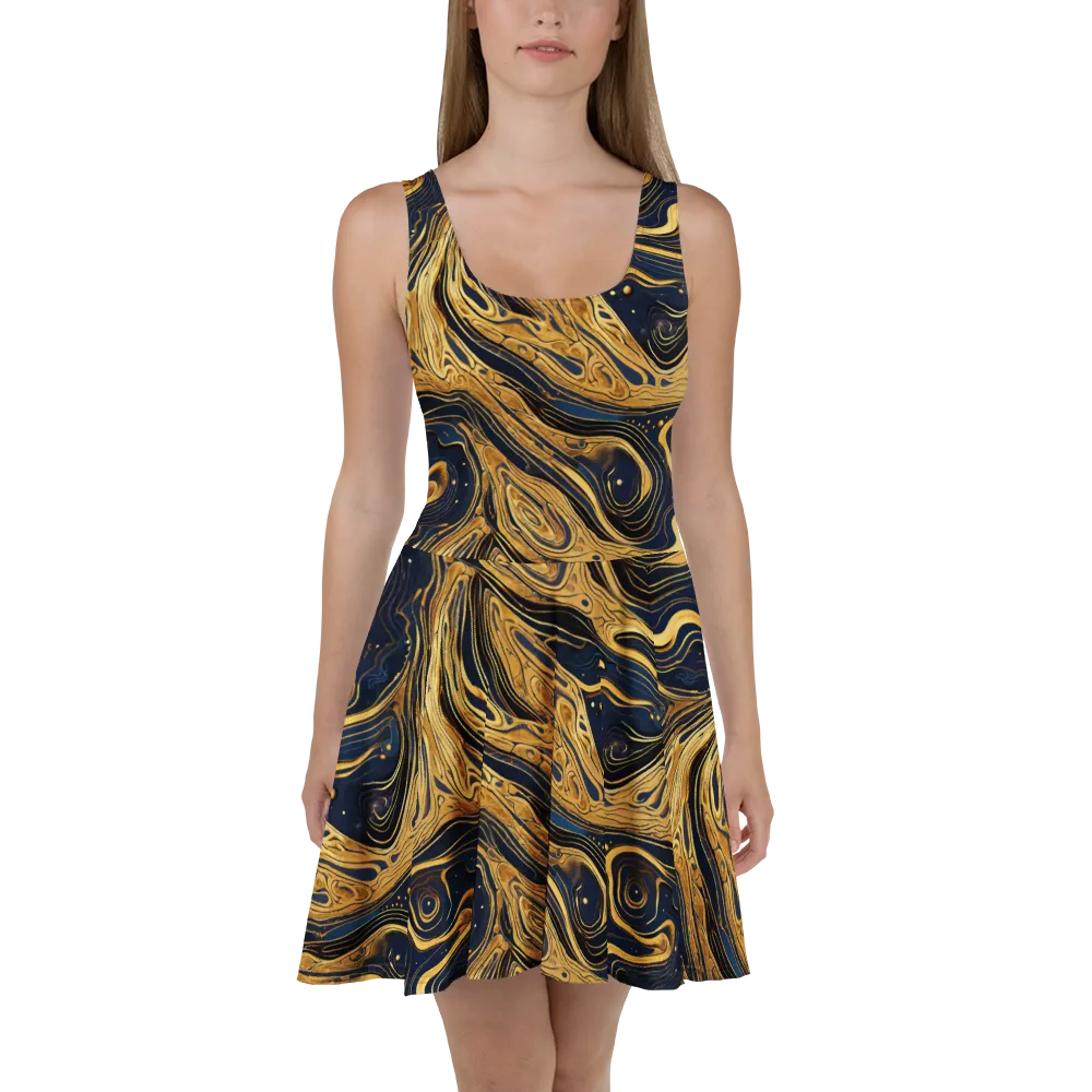 Nocturne Vein on Skater Dress — Front