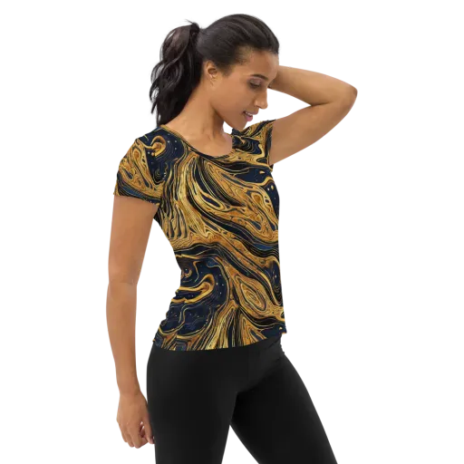 Nocturne Vein on a Women's Athletic T-Shirt