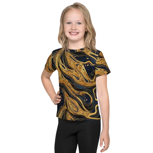 Nocturne Vein on a Kids Crew Neck T-Shirt