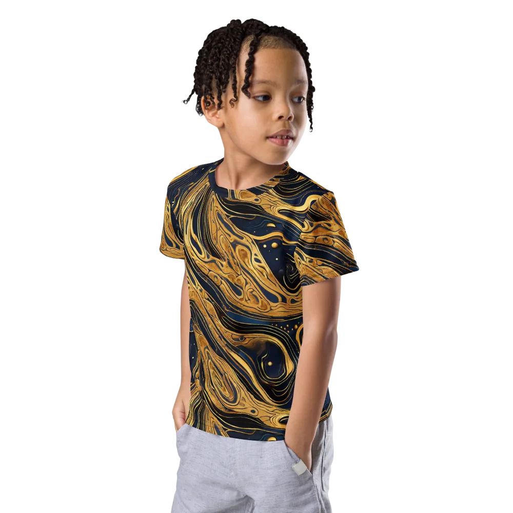 Nocturne Vein on Kids Crew Neck T-Shirt — Left Front