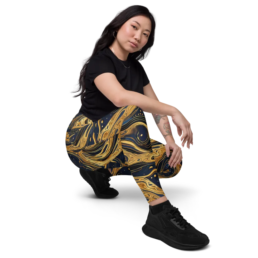 Nocturne Vein on Leggings with Pockets — Right Front