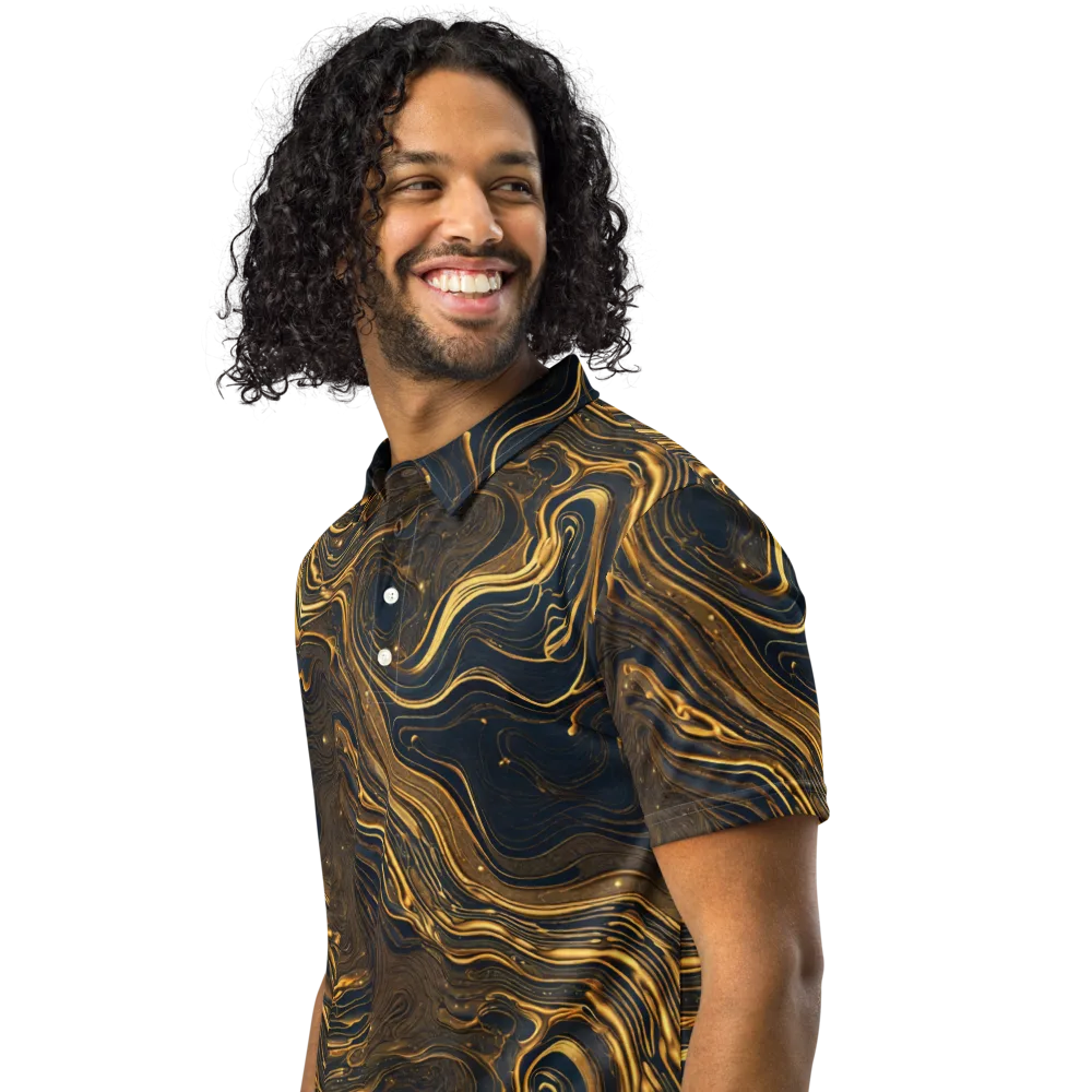 Auric Undertow on Men's Slim Fit Polo Shirt — Left Front