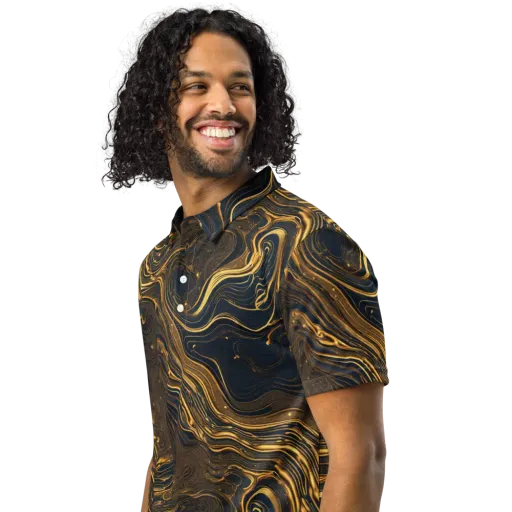 Auric Undertow on a Men's Slim Fit Polo Shirt