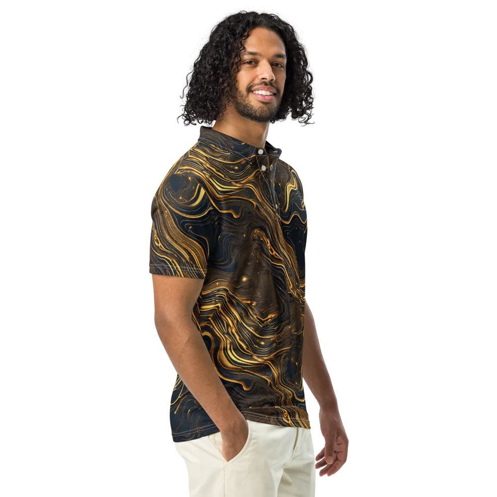 Auric Undertow on Men's Slim Fit Polo Shirt — Right Front