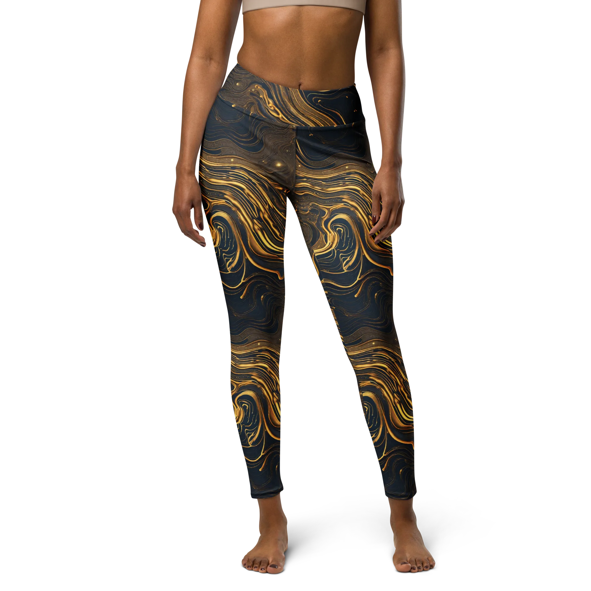 Auric Undertow on Yoga Leggings — Front