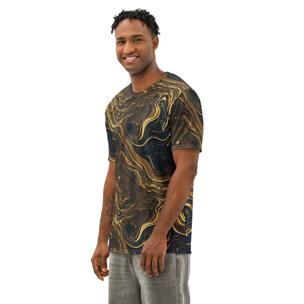 Auric Undertow on Men's Cotton Crew Neck T-Shirt — Left Front