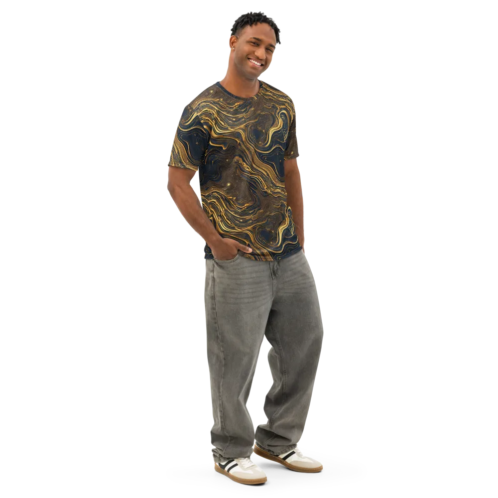 Auric Undertow on Men's Cotton Crew Neck T-Shirt — Right Front