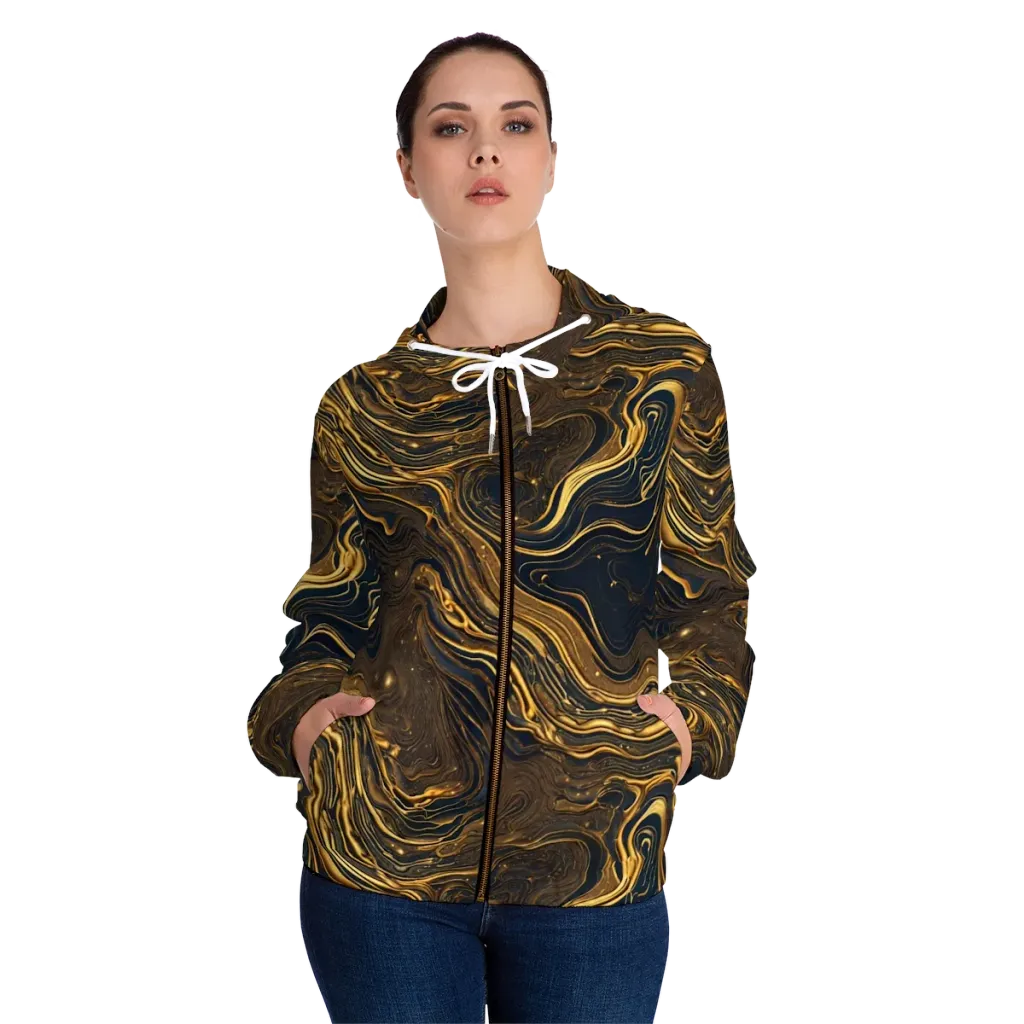 Auric Undertow on Women's Full-Zip Hoodie — Front On Person