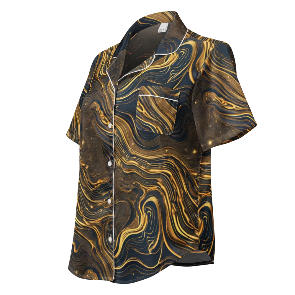 Auric Undertow on Women's Short Sleeve Pajama Top — Left Front