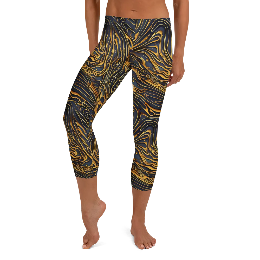 Aurum Drift on Capri Leggings — Front