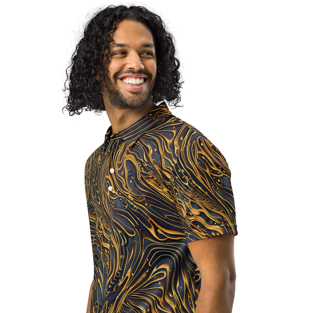Aurum Drift on Men's Slim Fit Polo Shirt — Left Front