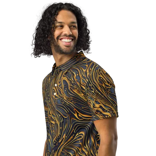 Aurum Drift on a Men's Slim Fit Polo Shirt