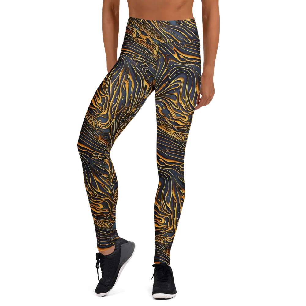 Aurum Drift on Yoga Leggings — Front