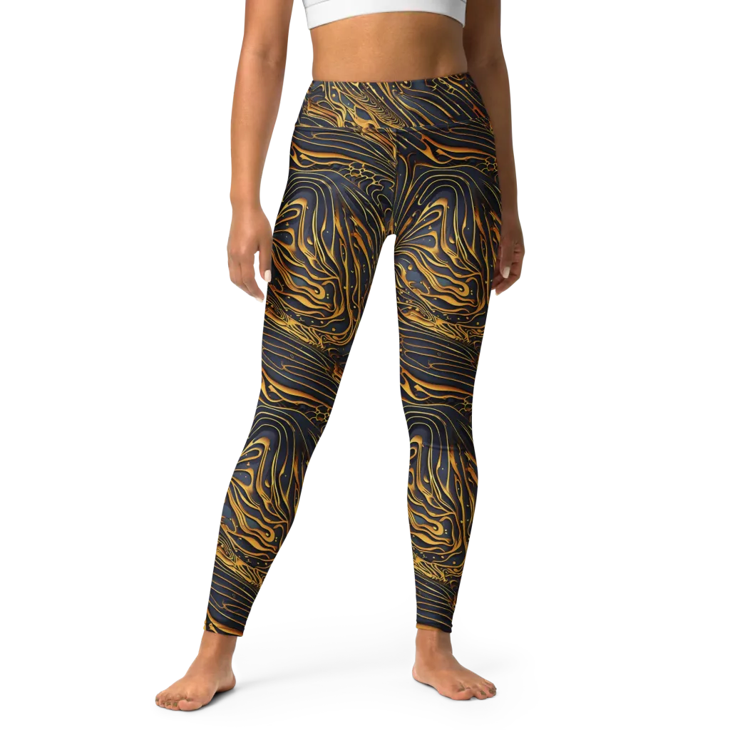 Aurum Drift on Yoga Leggings — Front