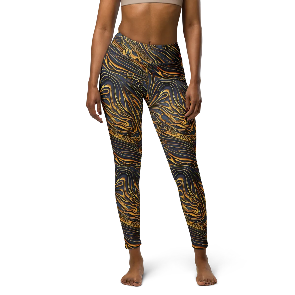 Aurum Drift on Yoga Leggings — Front