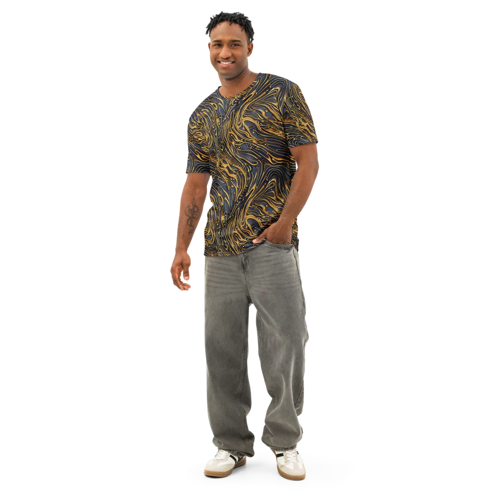 Aurum Drift on Men's Cotton Crew Neck T-Shirt — Front
