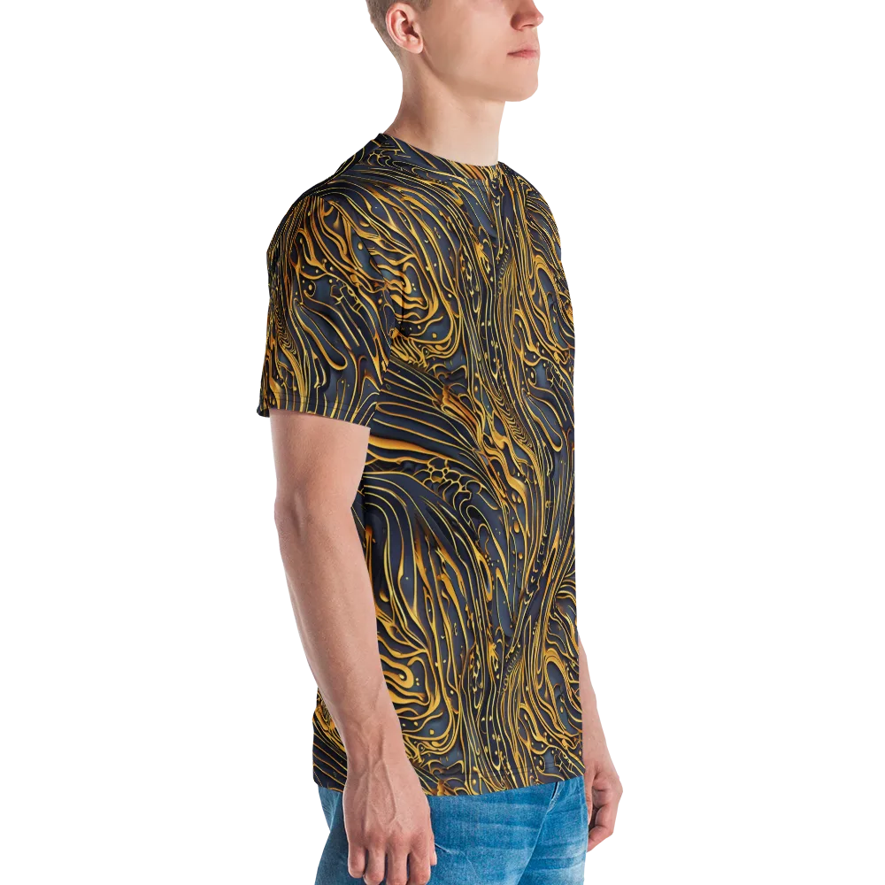 Aurum Drift on Men's Crew Neck T-Shirt — Right