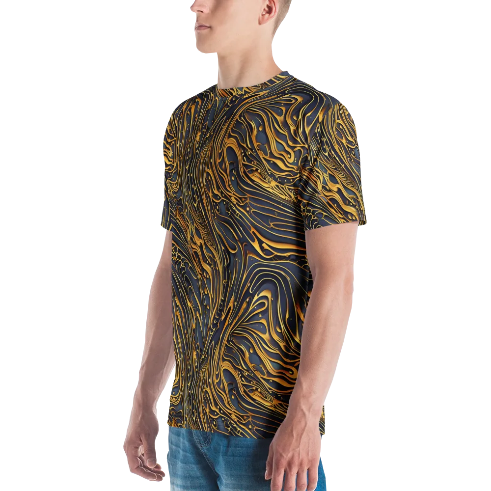 Aurum Drift on Men's Crew Neck T-Shirt — Left
