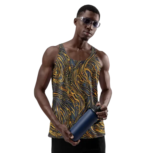 Aurum Drift on a Men's Tank Top