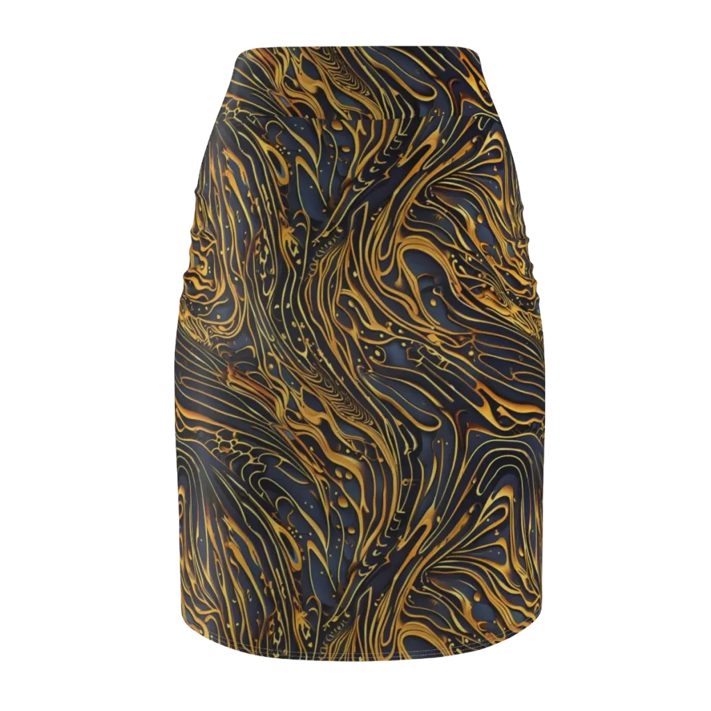 Aurum Drift on Pencil Skirt — Back