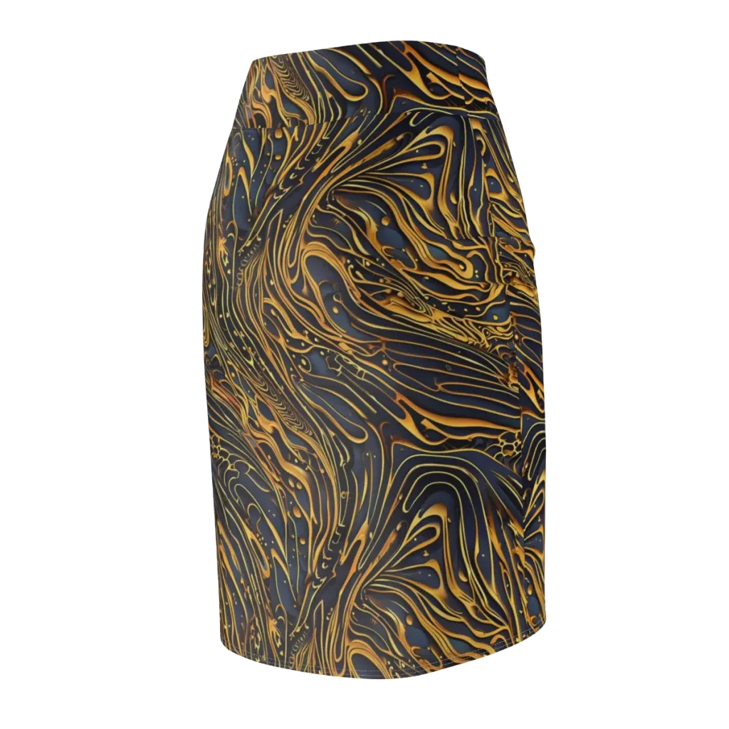 Aurum Drift on Pencil Skirt — Back Side