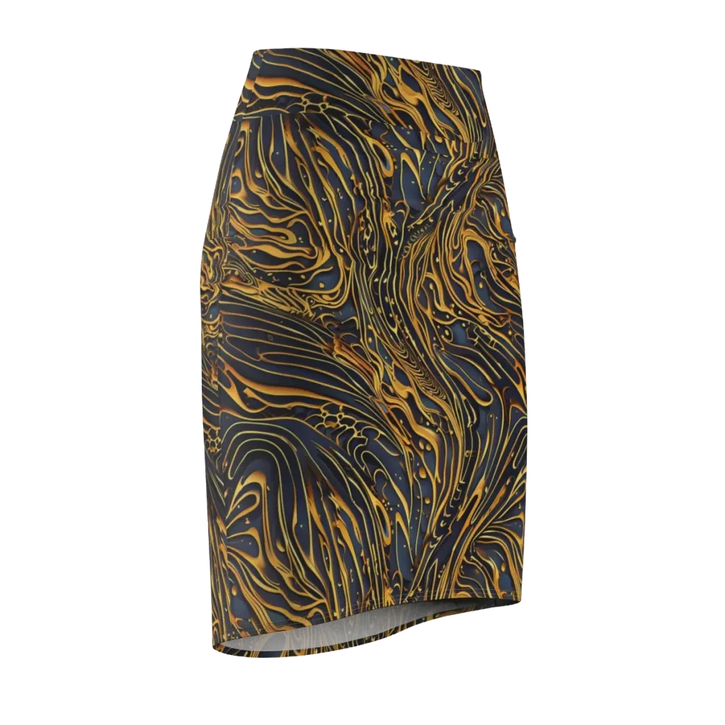 Aurum Drift on Pencil Skirt — Front Side