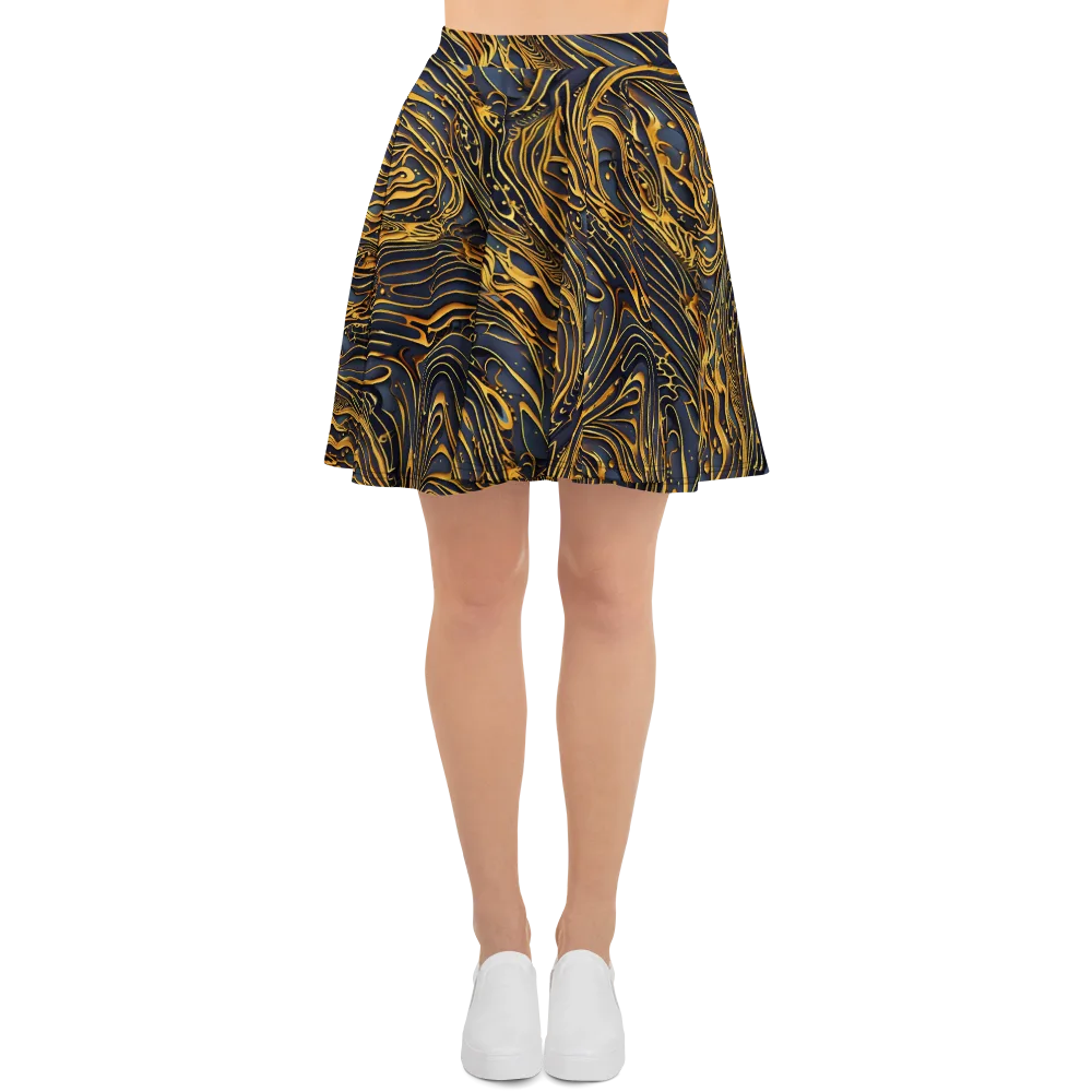 Aurum Drift on Skater Skirt — Front