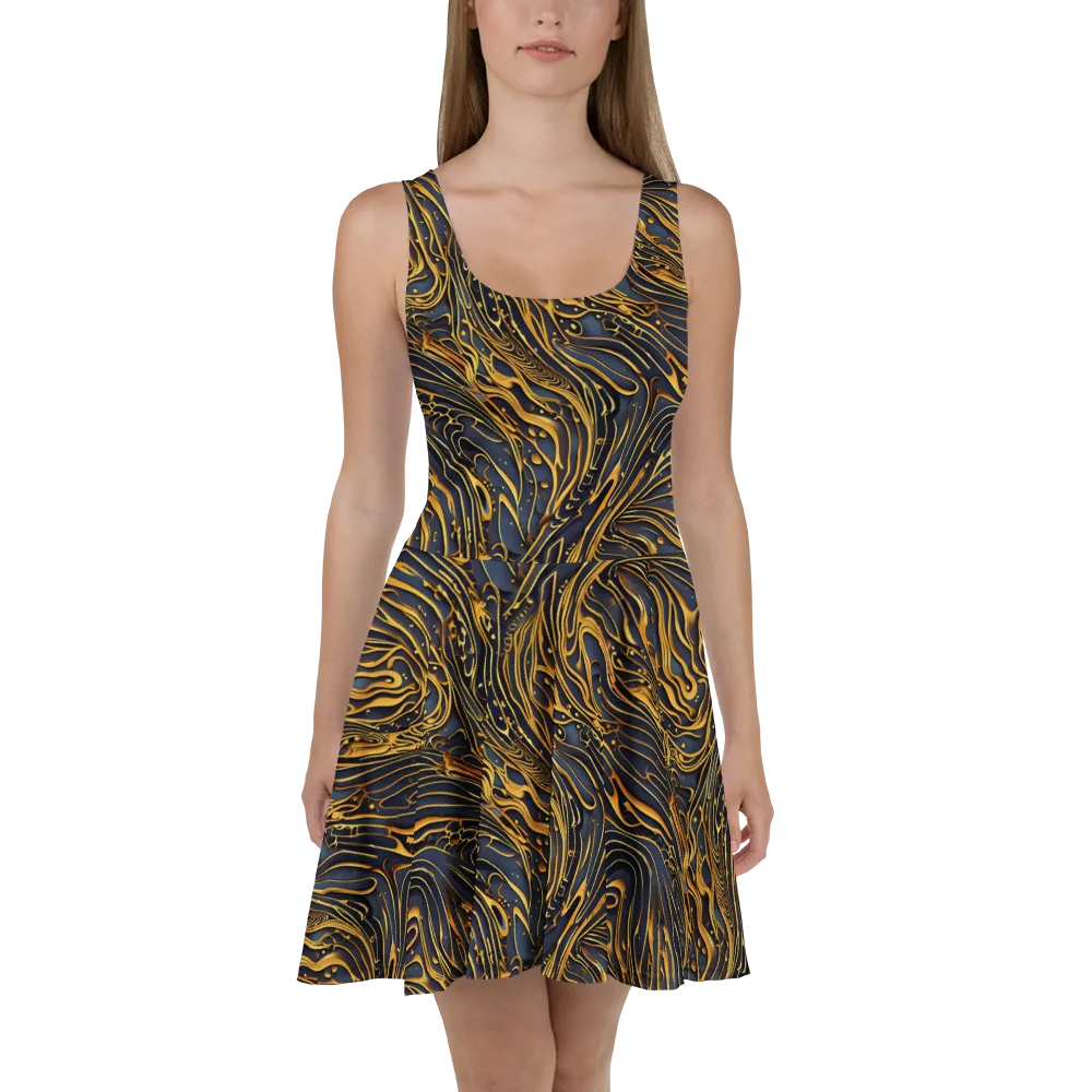 Aurum Drift on Skater Dress — Front