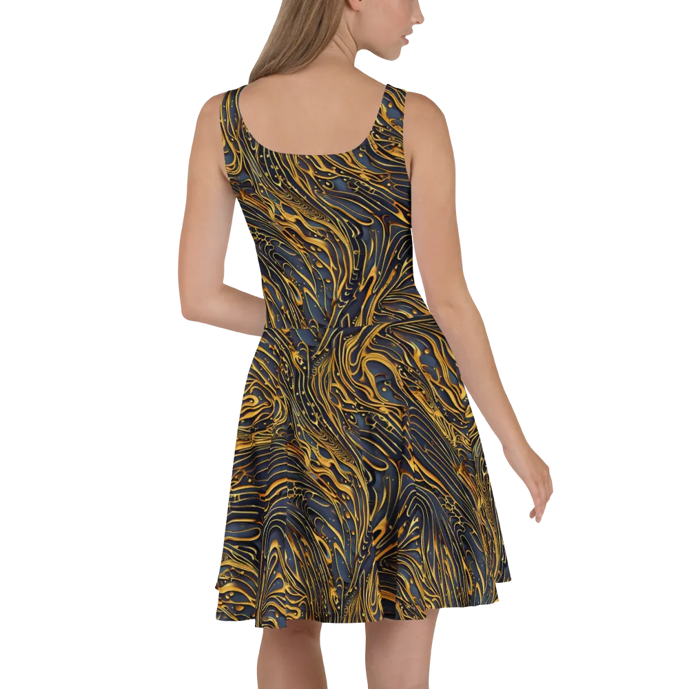 Aurum Drift on Skater Dress — Back
