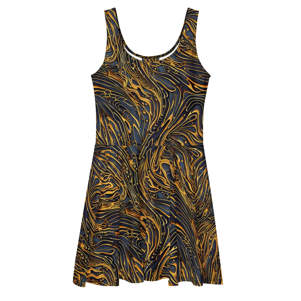 Aurum Drift on Skater Dress — Front