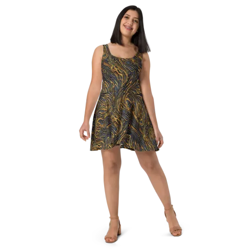 Aurum Drift on a Skater Dress