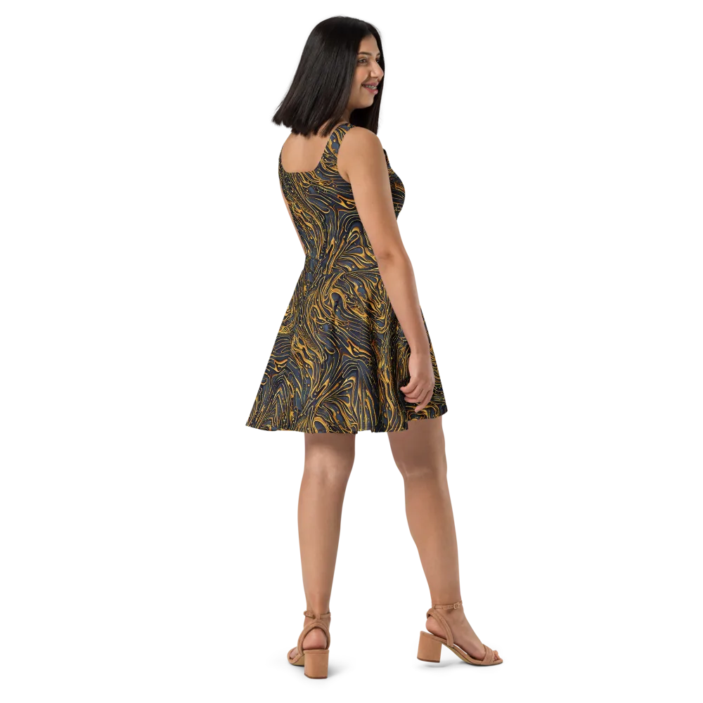 Aurum Drift on Skater Dress — Right