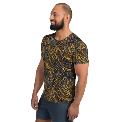 Aurum Drift on a Men's Athletic T-Shirt
