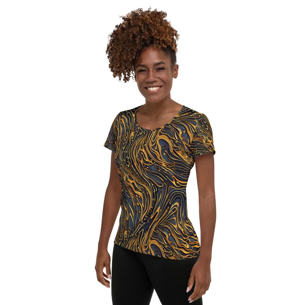 Aurum Drift on Women's Athletic T-Shirt — Left